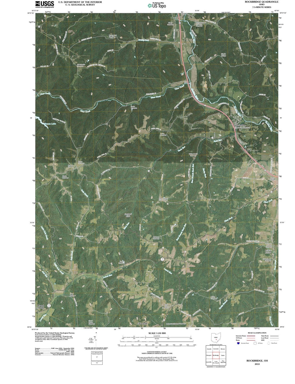 2010 Rockbridge, OH - Ohio - USGS Topographic Map
