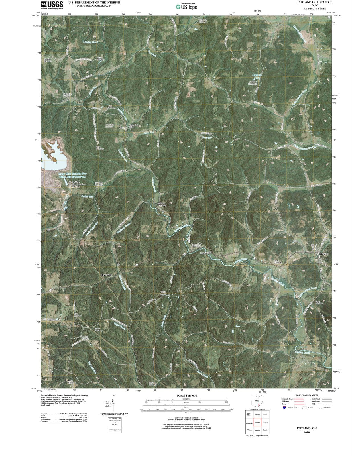 2010 Rutland, OH - Ohio - USGS Topographic Map