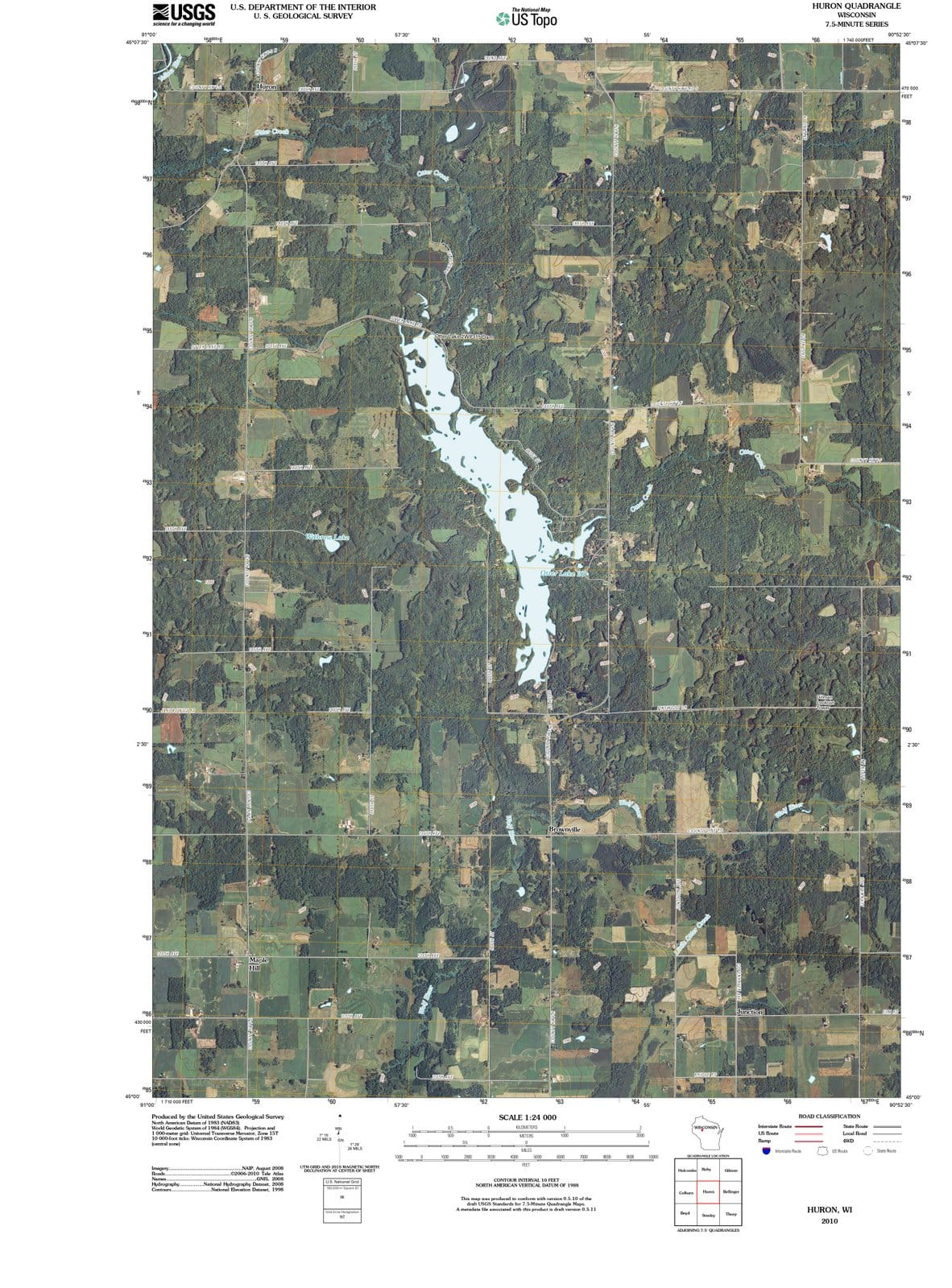 2010 Huron, WI - Wisconsin - USGS Topographic Map