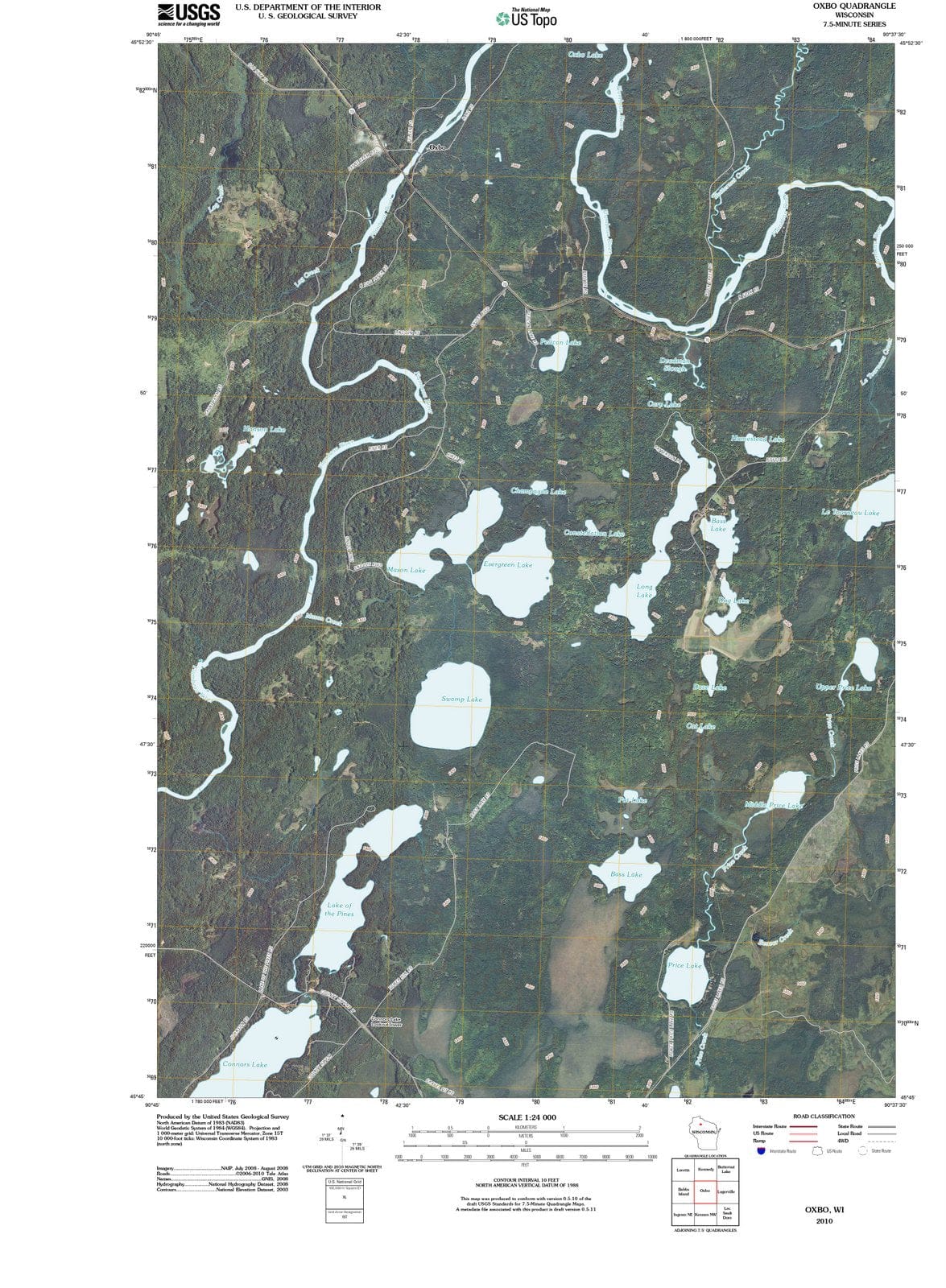 2010 Oxbo, WI - Wisconsin - USGS Topographic Map