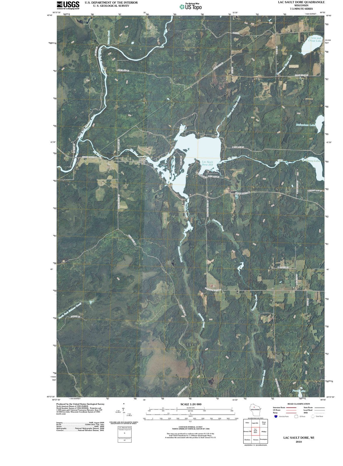 2010 Lac Saultore, WI - Wisconsin - USGS Topographic Map