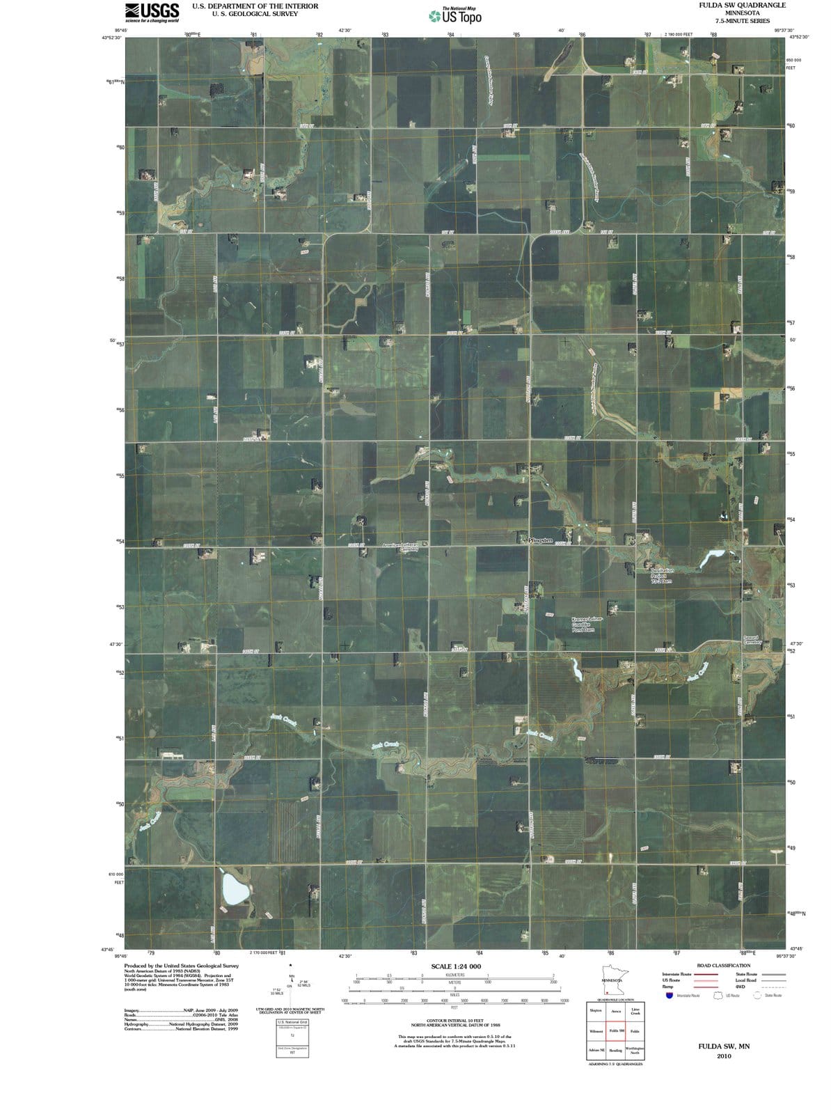 2010 Fulda, MN - Minnesota - USGS Topographic Map