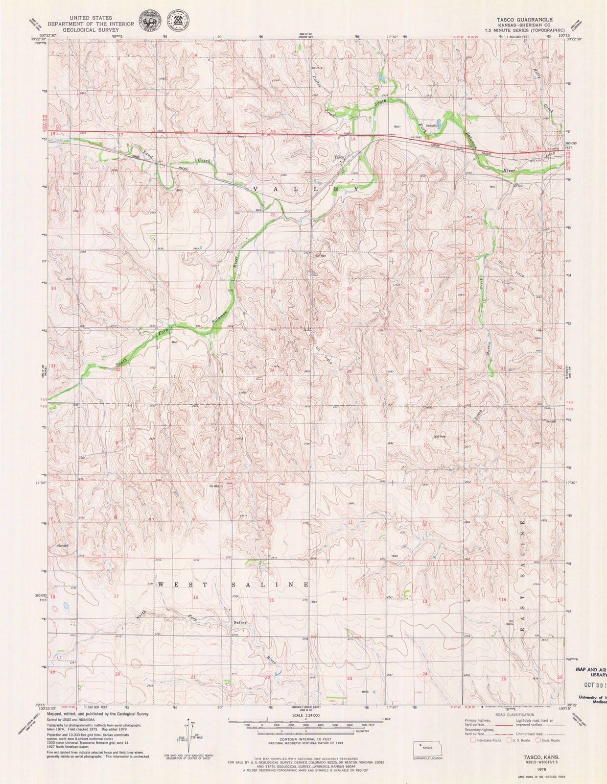 1979 Tasco, KS - Kansas - USGS Topographic Map
