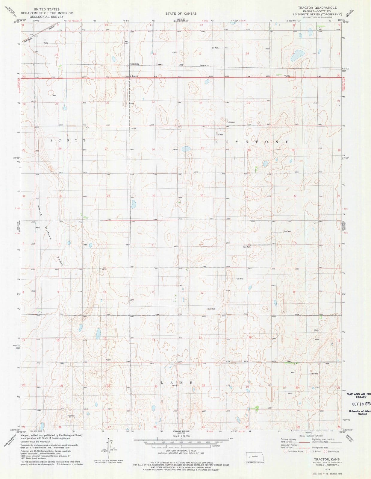 1978 Tractor, KS - Kansas - USGS Topographic Map
