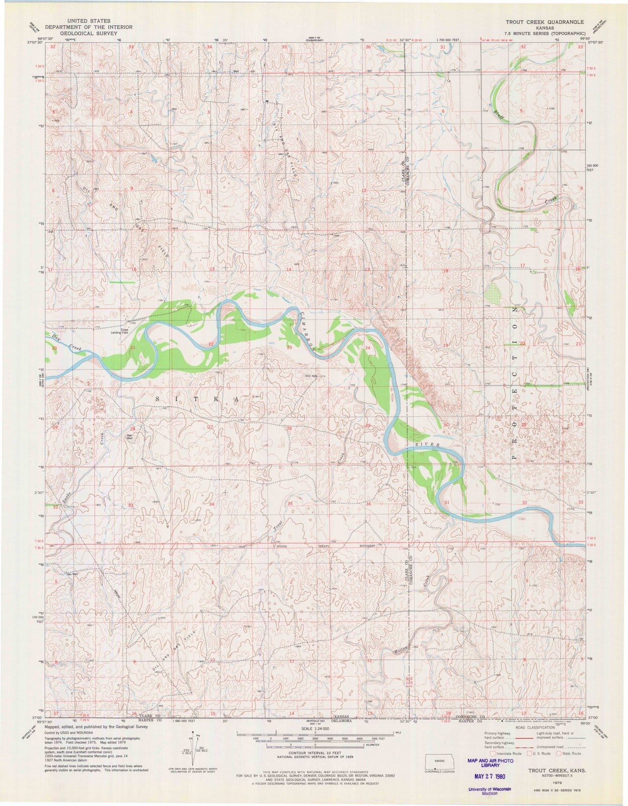 1979 Trout Creek, KS - Kansas - USGS Topographic Map