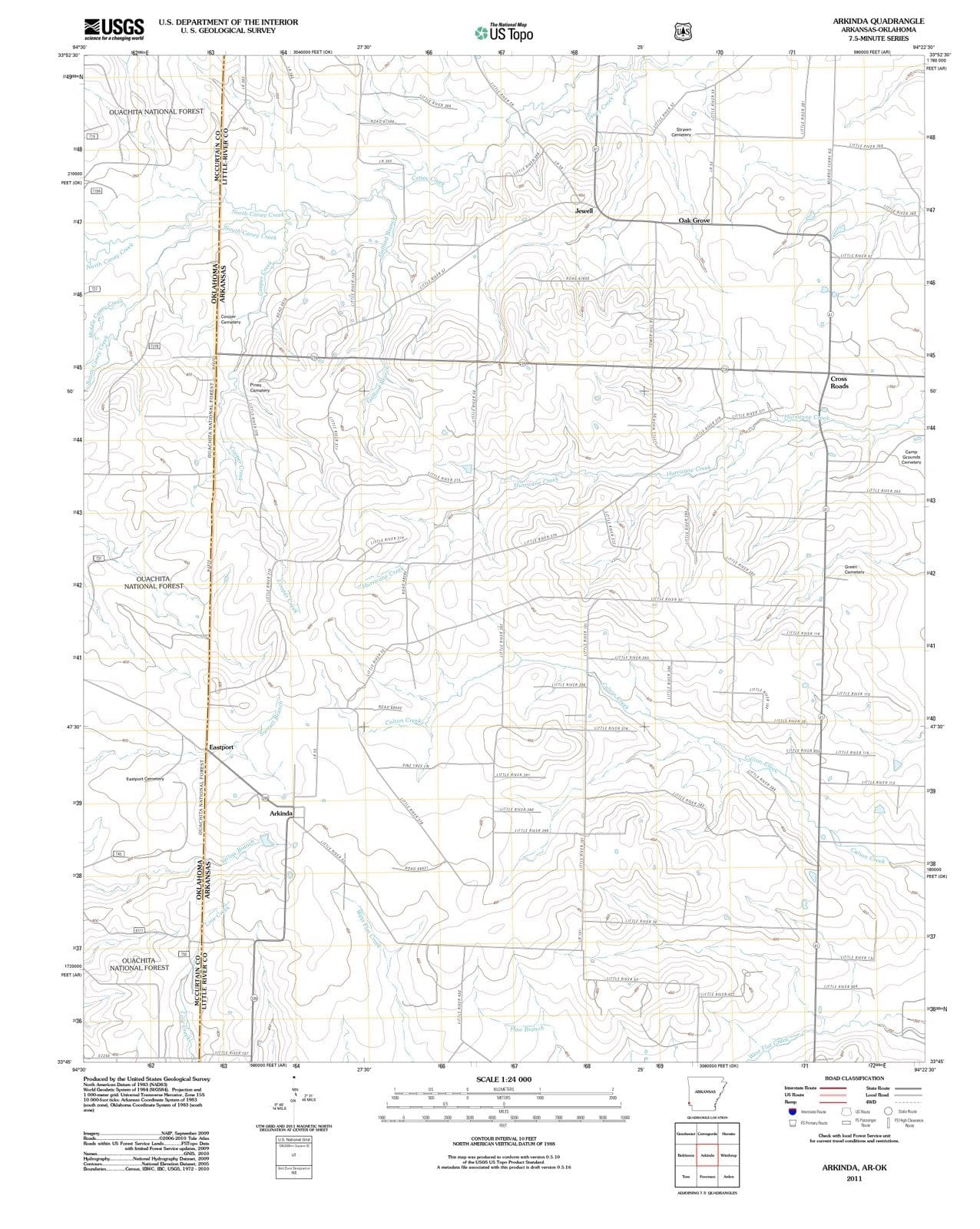 2011 Arkinda, AR - Arkansas - USGS Topographic Map