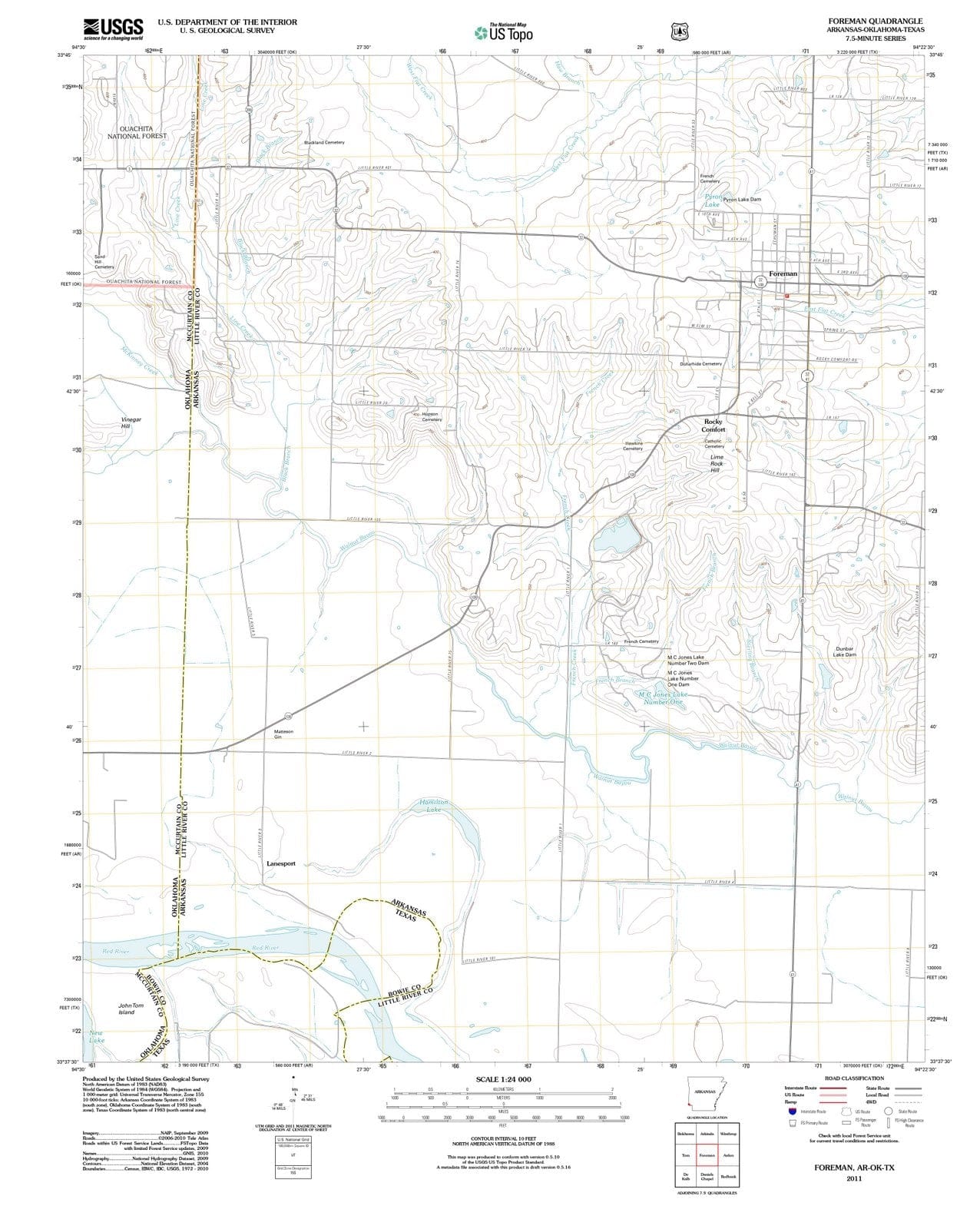 2011 Foreman, AR - Arkansas - USGS Topographic Map
