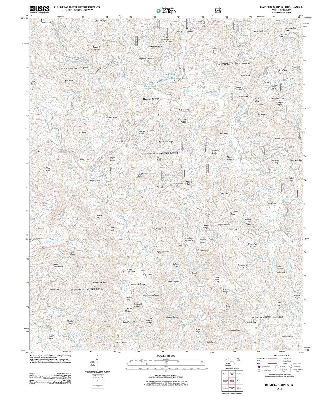 2011 Rainbow Springs, NC - North Carolina - USGS Topographic Map