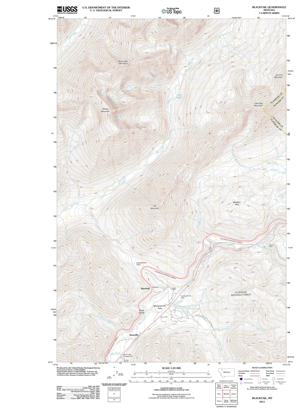 2011 Blacktail, MT - Montana - USGS Topographic Map