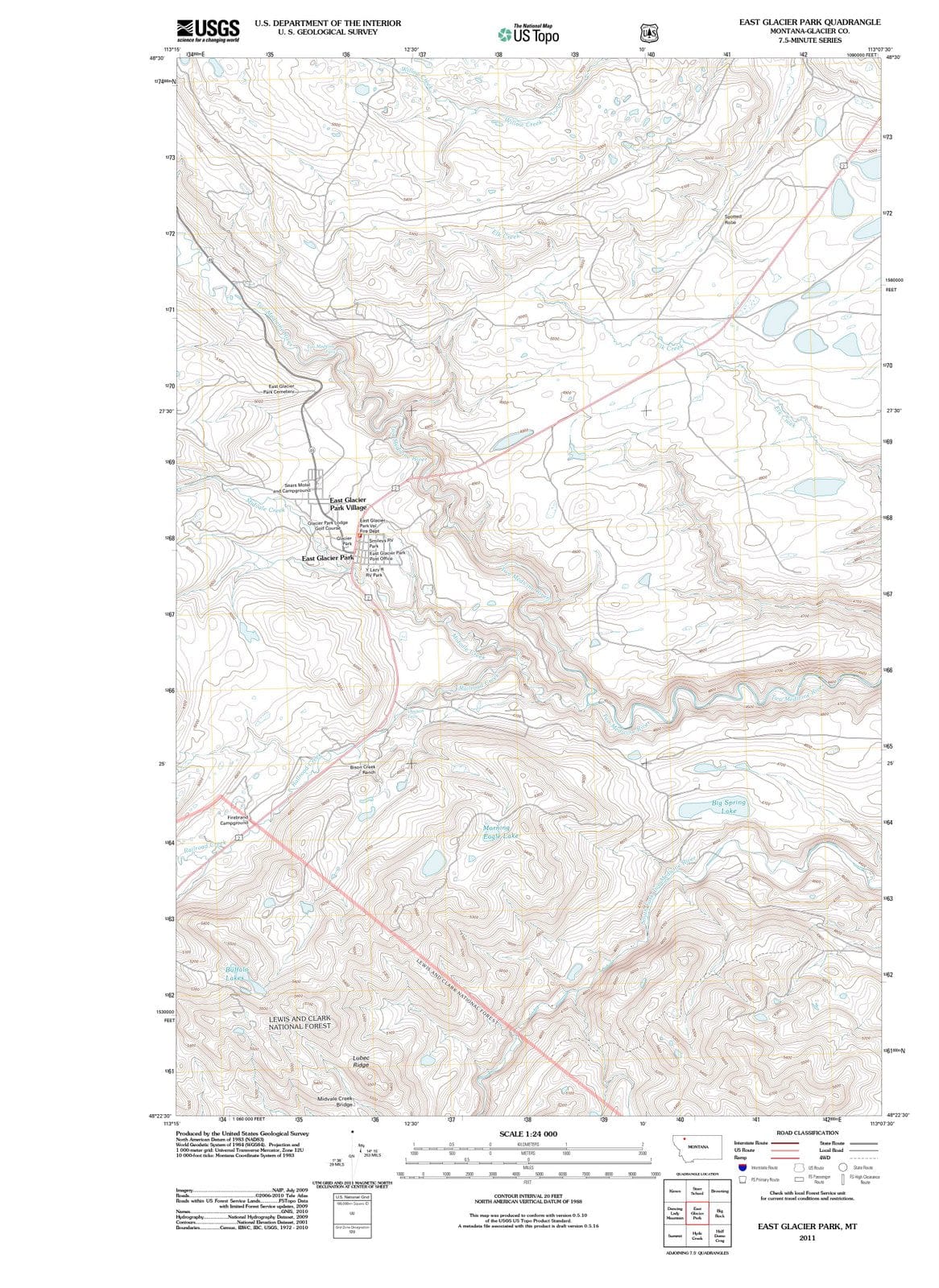 2011 East Glacier Park, MT - Montana - USGS Topographic Map