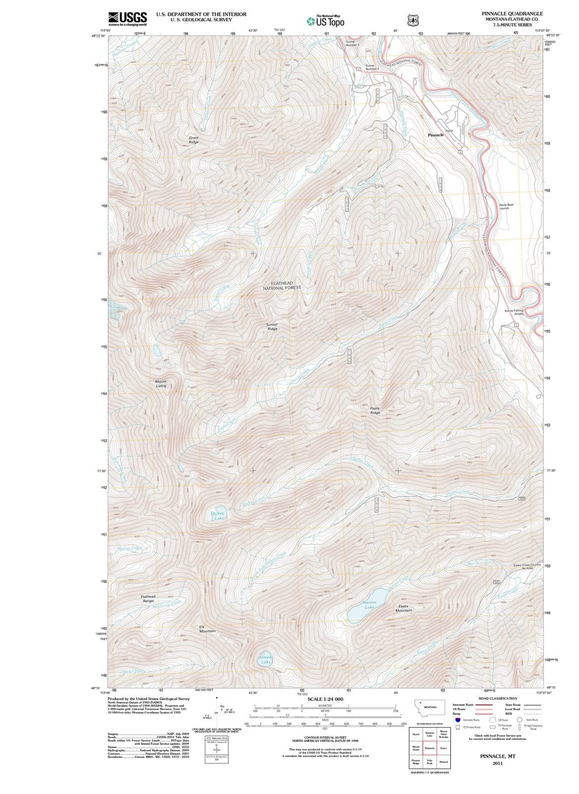 2011 Pinnacle, MT - Montana - USGS Topographic Map