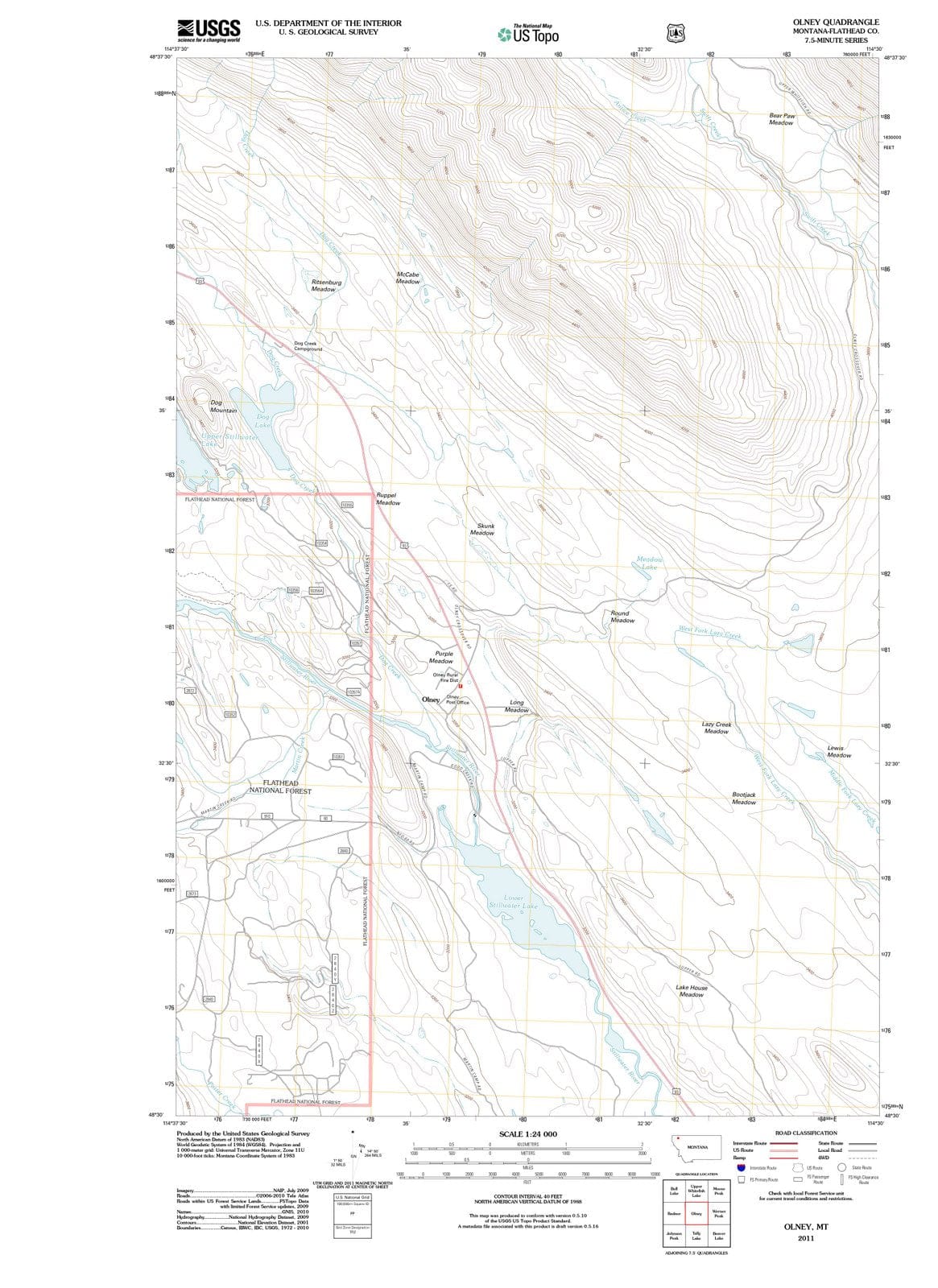 2011 Olney, MT - Montana - USGS Topographic Map