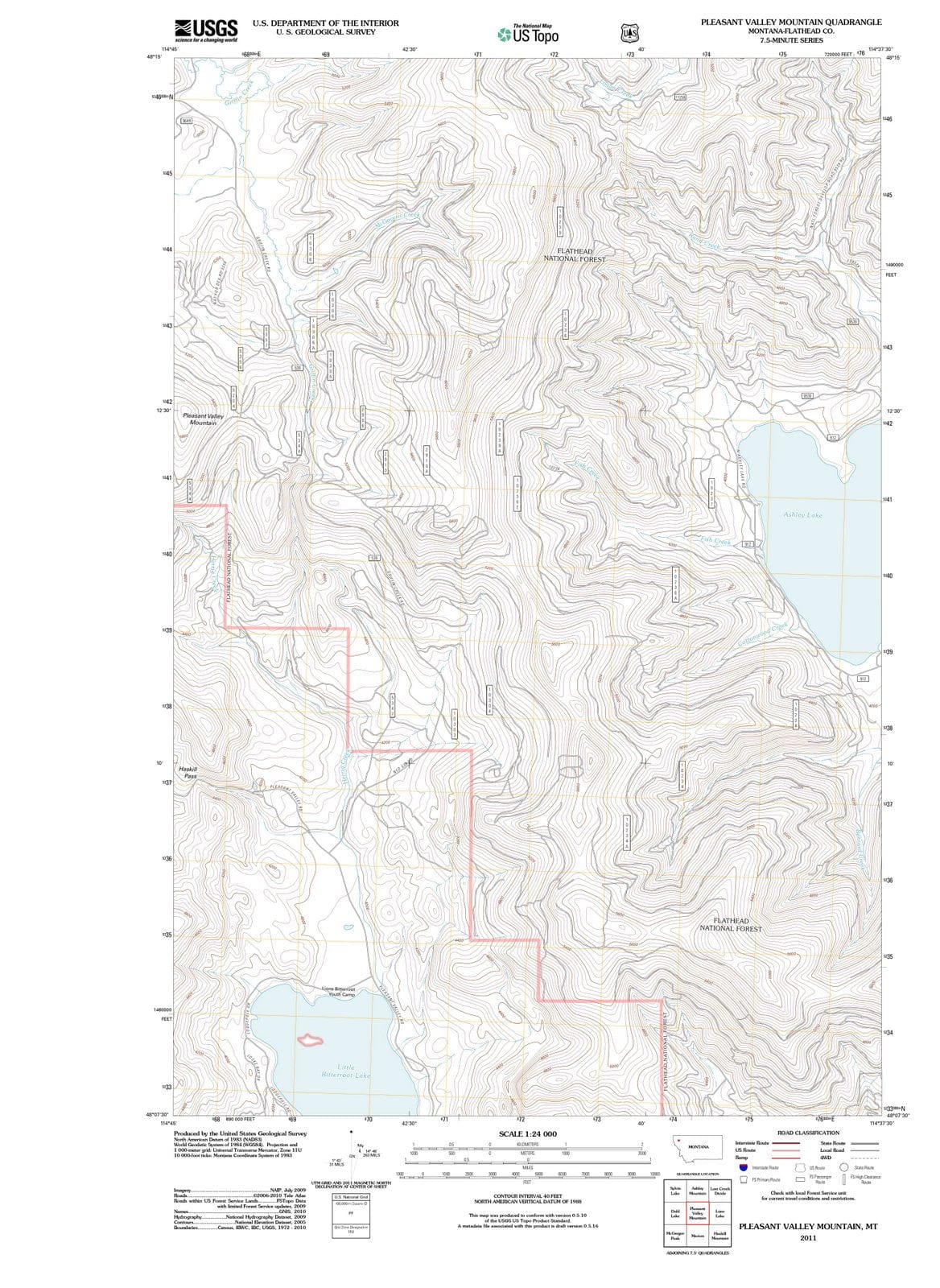 2011 Pleasant Valley Mountain, MT - Montana - USGS Topographic Map