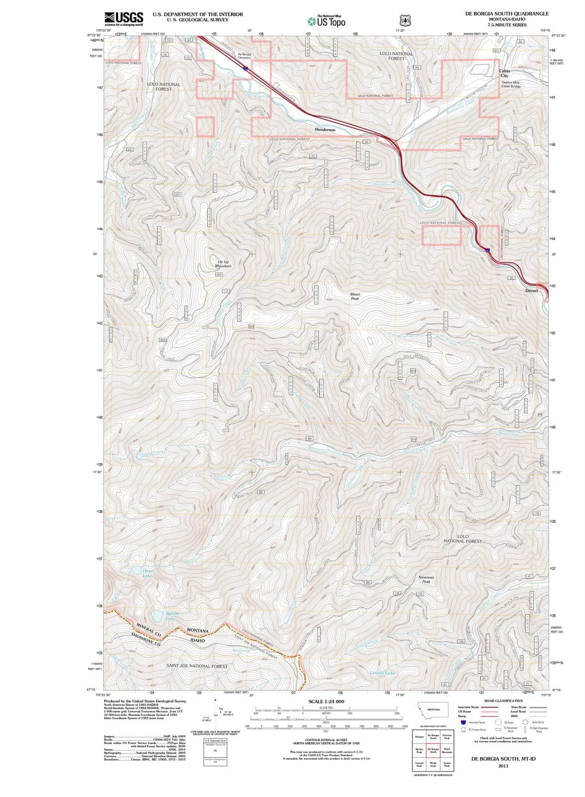 2011 De Borgia South, MT - Montana - USGS Topographic Map