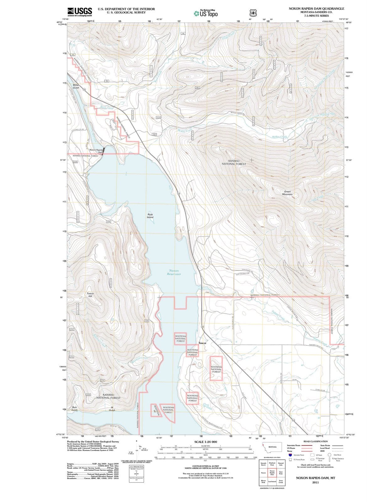 2011 Noxon Rapidsam, MT - Montana - USGS Topographic Map