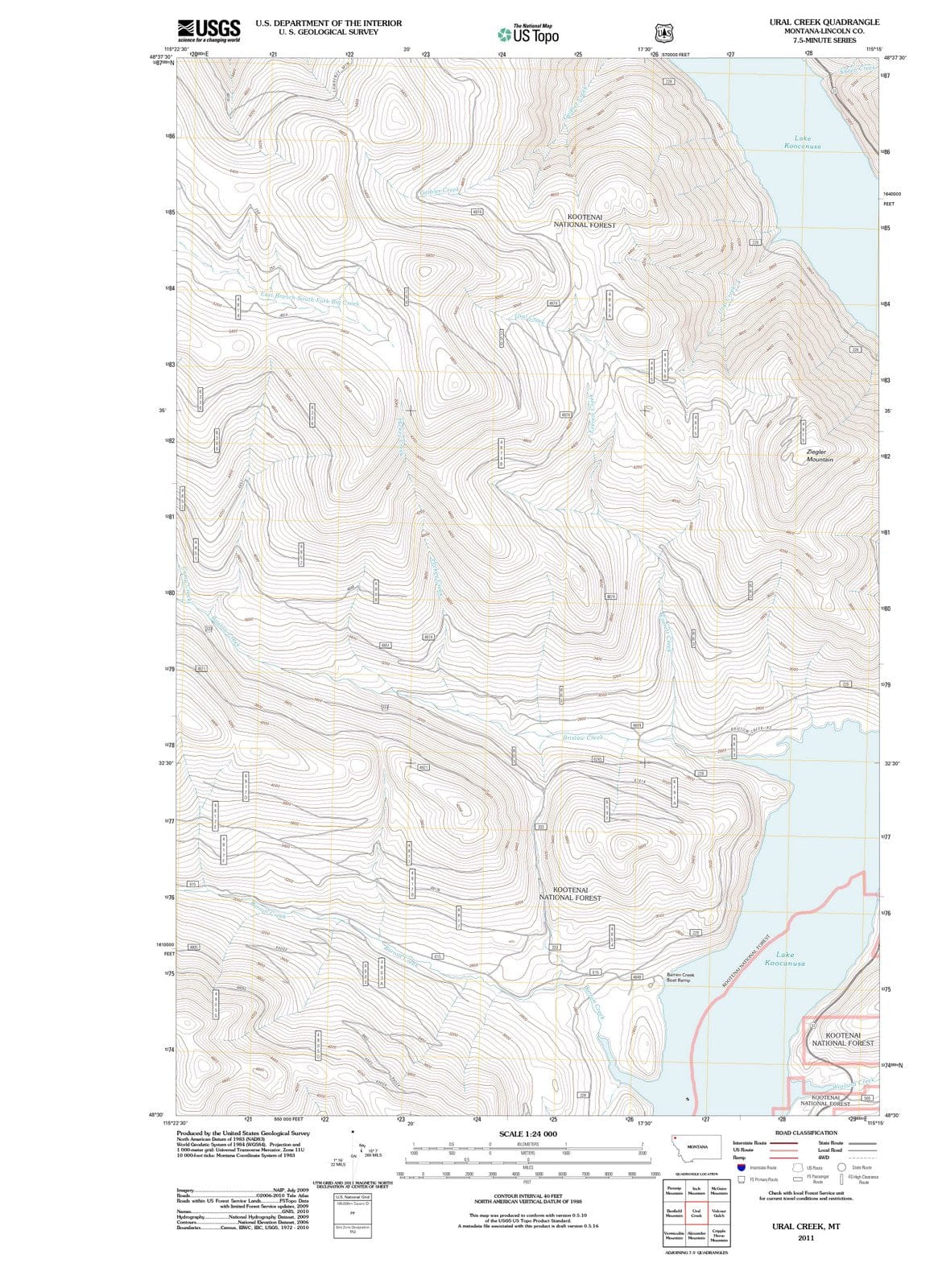 2011 Ural Creek, MT - Montana - USGS Topographic Map