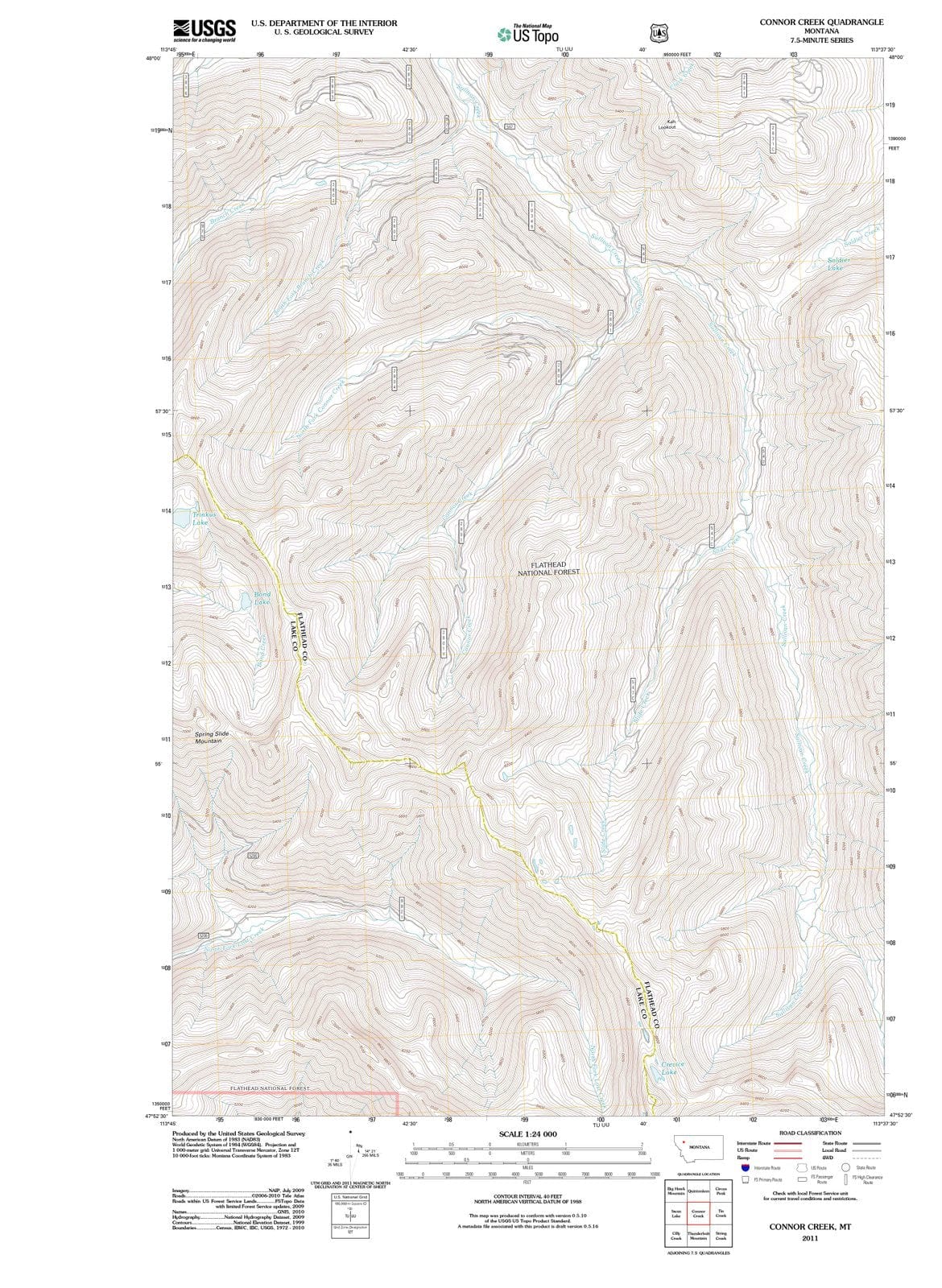 2011 Connor Creek, MT - Montana - USGS Topographic Map