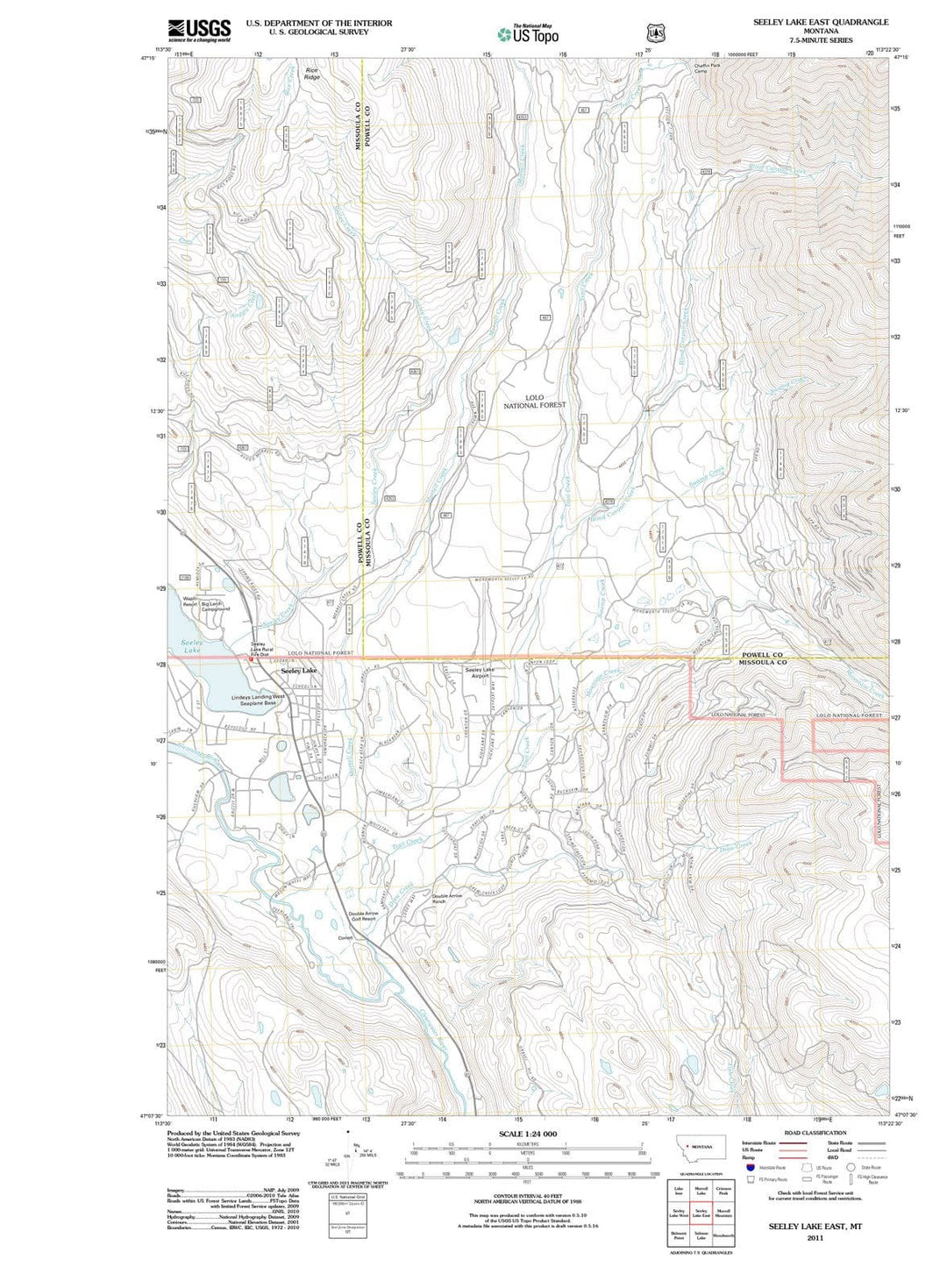 2011 Seeley Lake East, MT - Montana - USGS Topographic Map