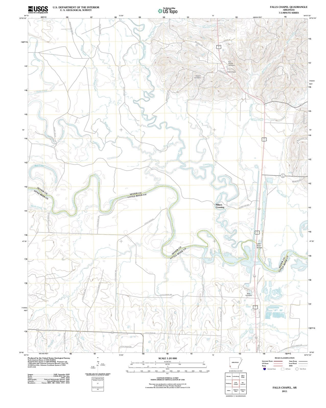 2011 Falls Chapel, AR - Arkansas - USGS Topographic Map