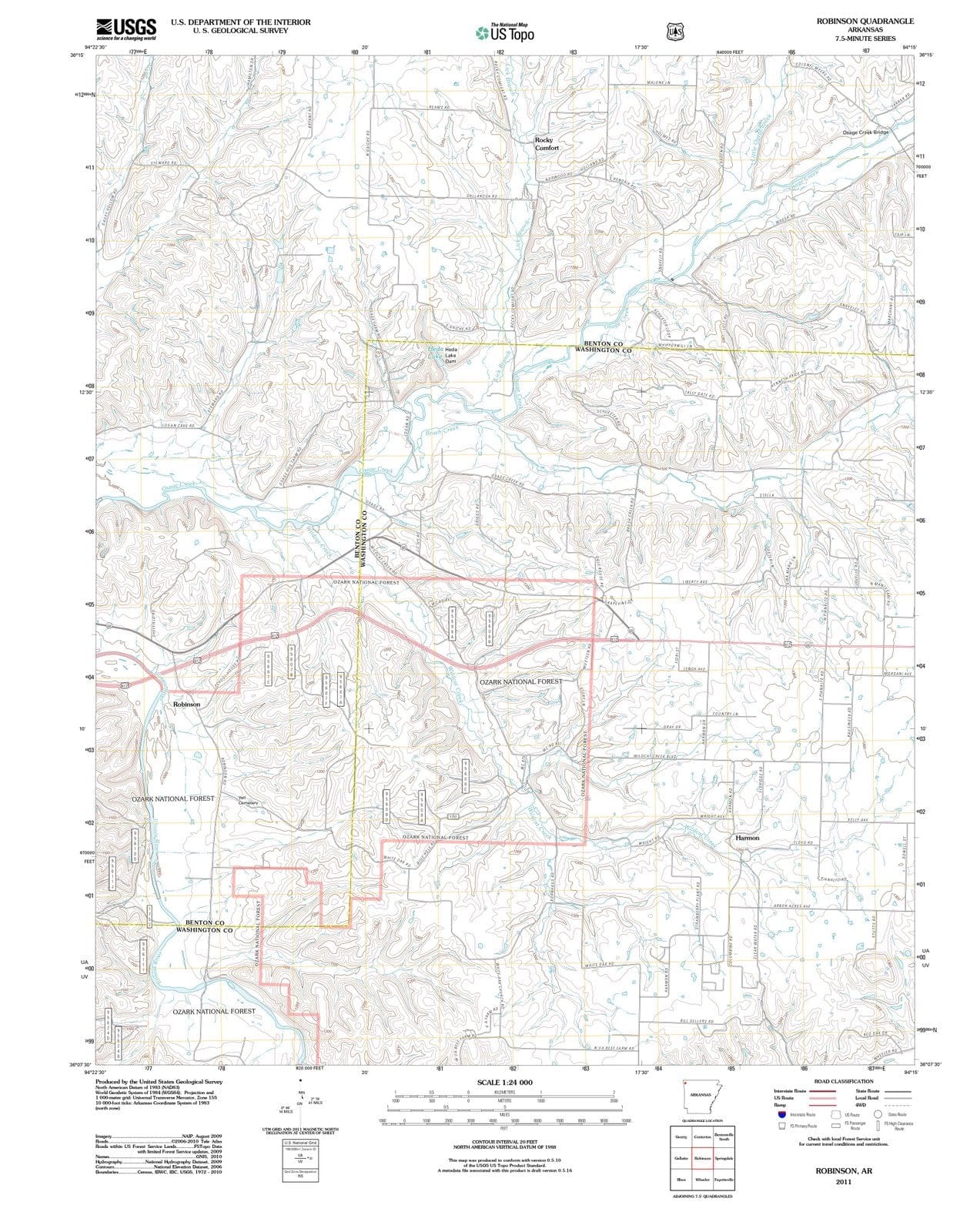 2011 Robinson, AR - Arkansas - USGS Topographic Map