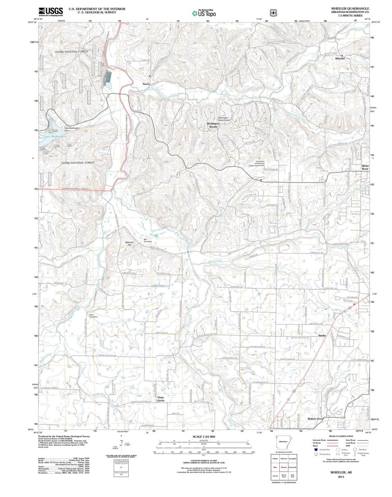 2011 Wheeler, AR - Arkansas - USGS Topographic Map