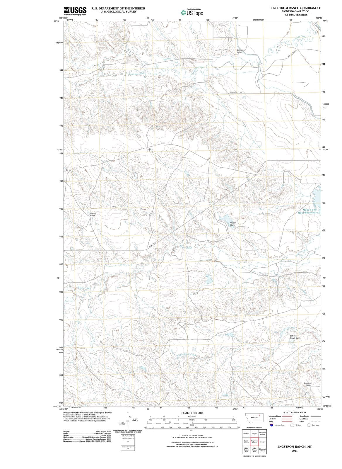 2011 Engstrom Ranch, MT - Montana - USGS Topographic Map