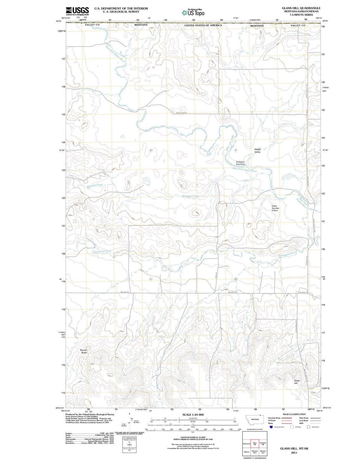2011 Glass Hill, MT - Montana - USGS Topographic Map