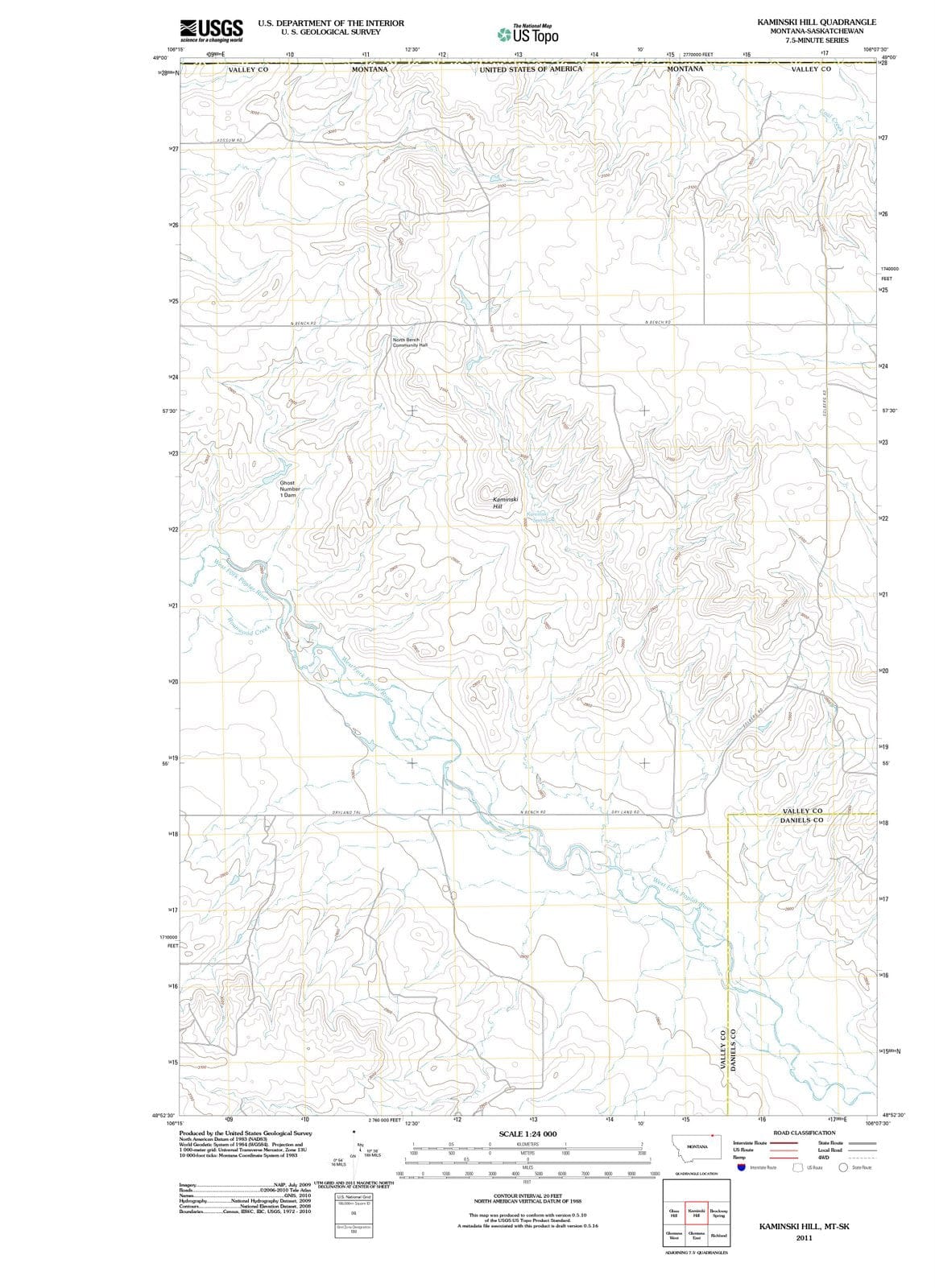 2011 Kaminski Hill, MT - Montana - USGS Topographic Map