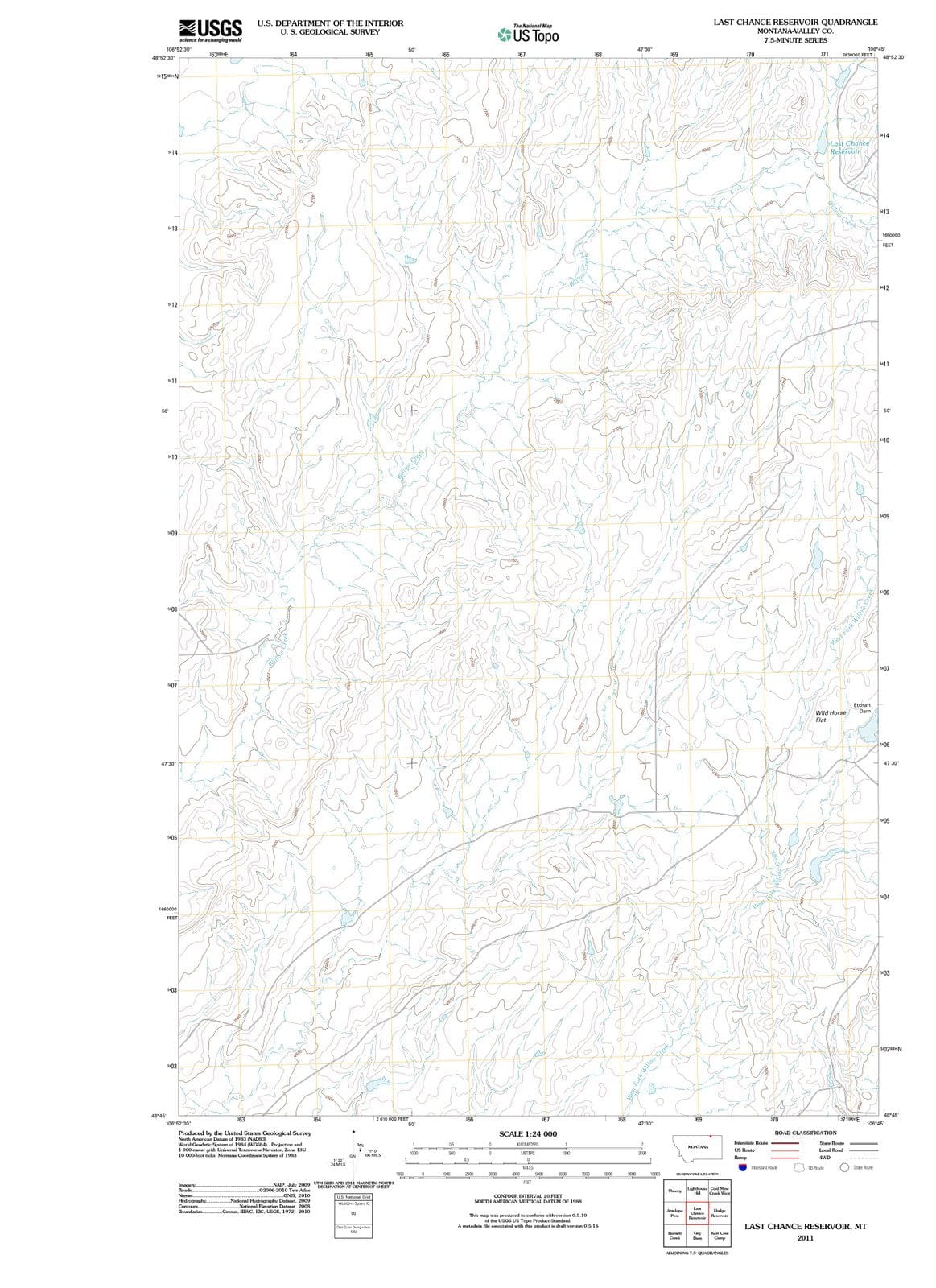 2011 Reservoir, MT - Montana - USGS Topographic Map