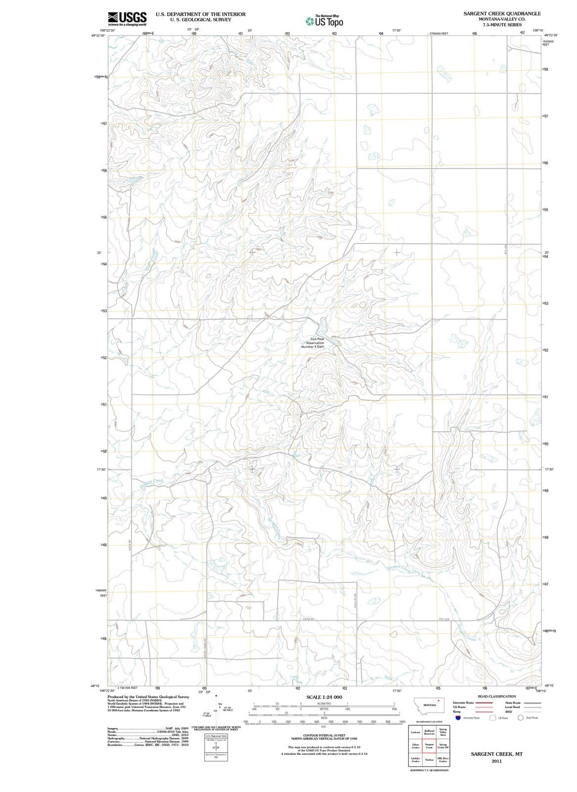 2011 Sargent Creek, MT - Montana - USGS Topographic Map