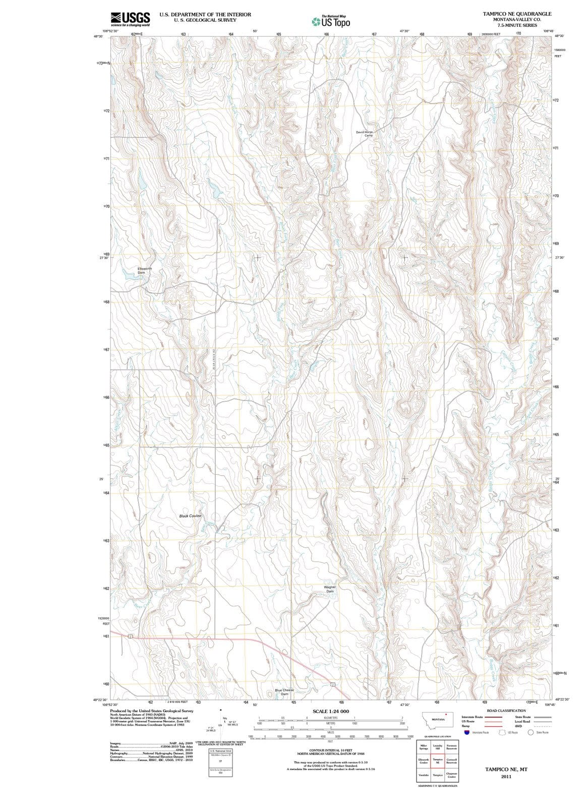 2011 Tampico, MT - Montana - USGS Topographic Map
