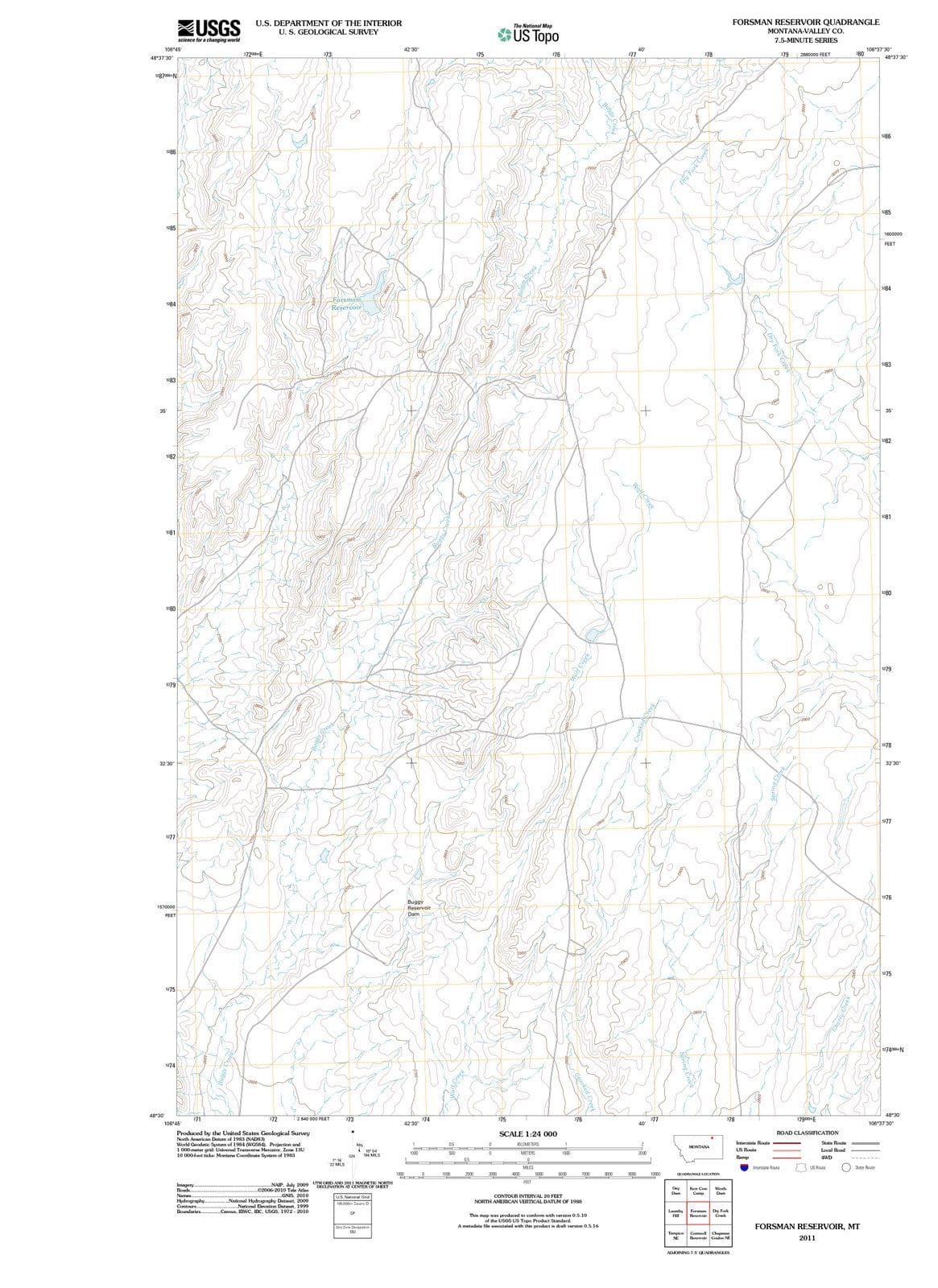 2011 Forsman Reservoir, MT - Montana - USGS Topographic Map