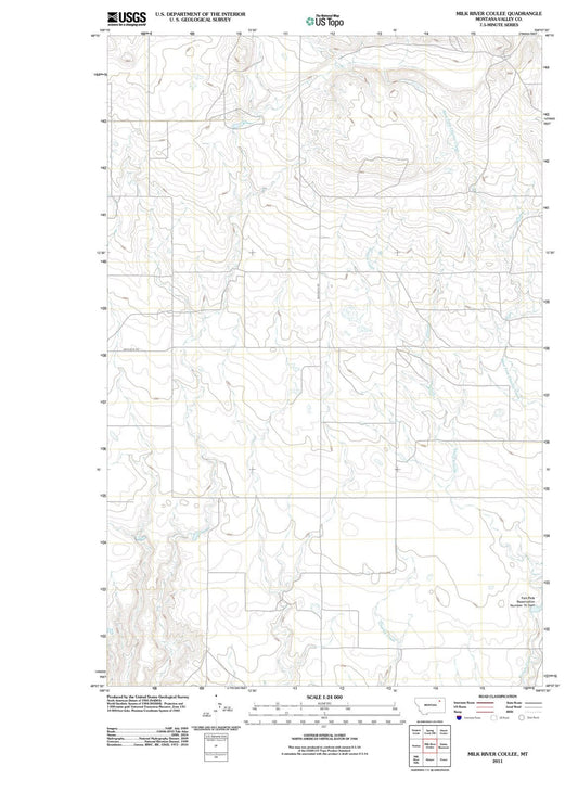 2011 Milk River Coulee, MT - Montana - USGS Topographic Map