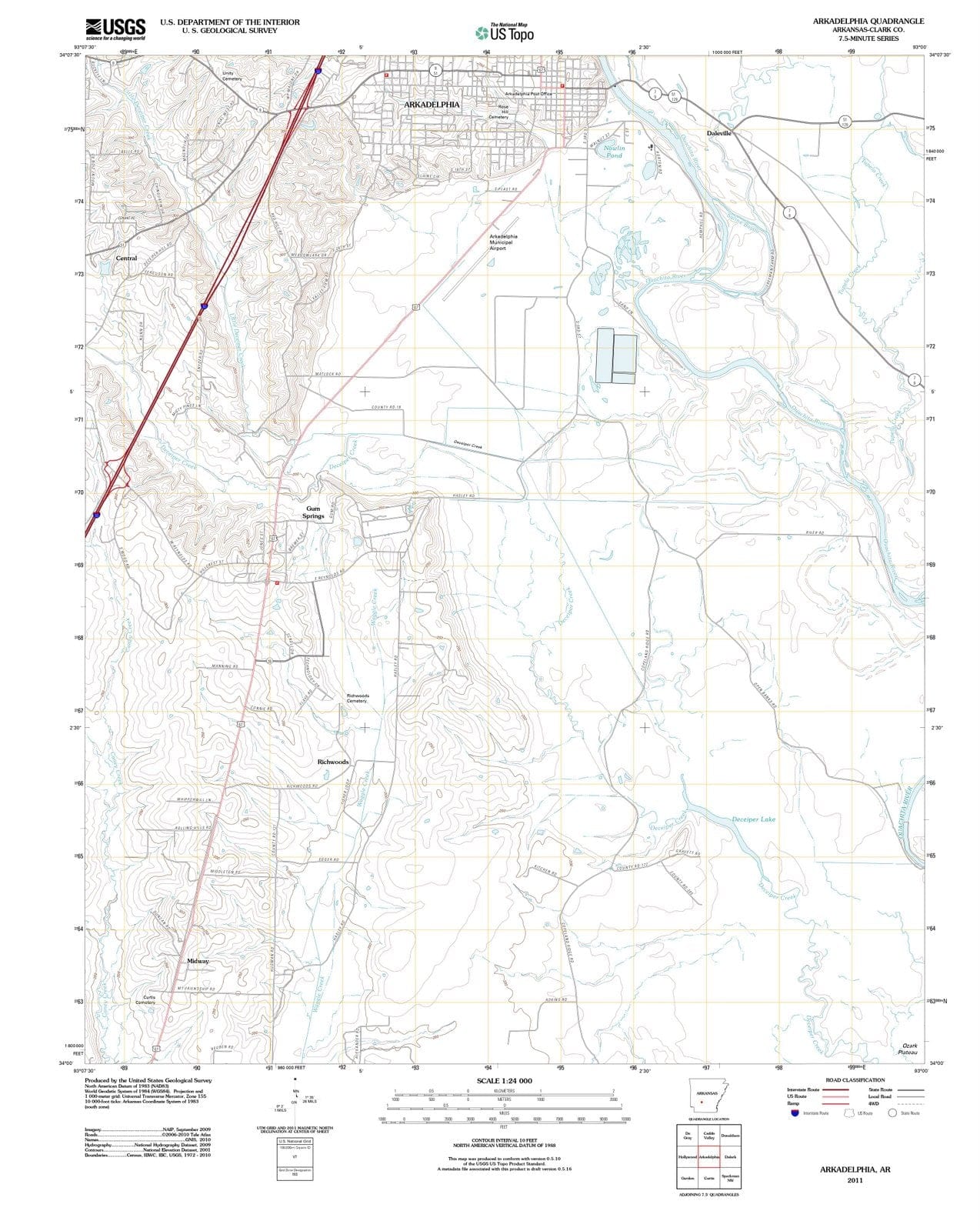 2011 Arkadelphia, AR - Arkansas - USGS Topographic Map
