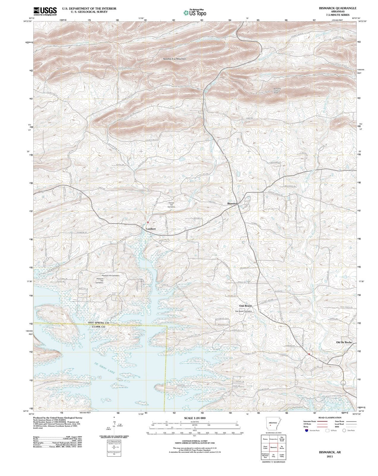 2011 Bismarck, AR - Arkansas - USGS Topographic Map