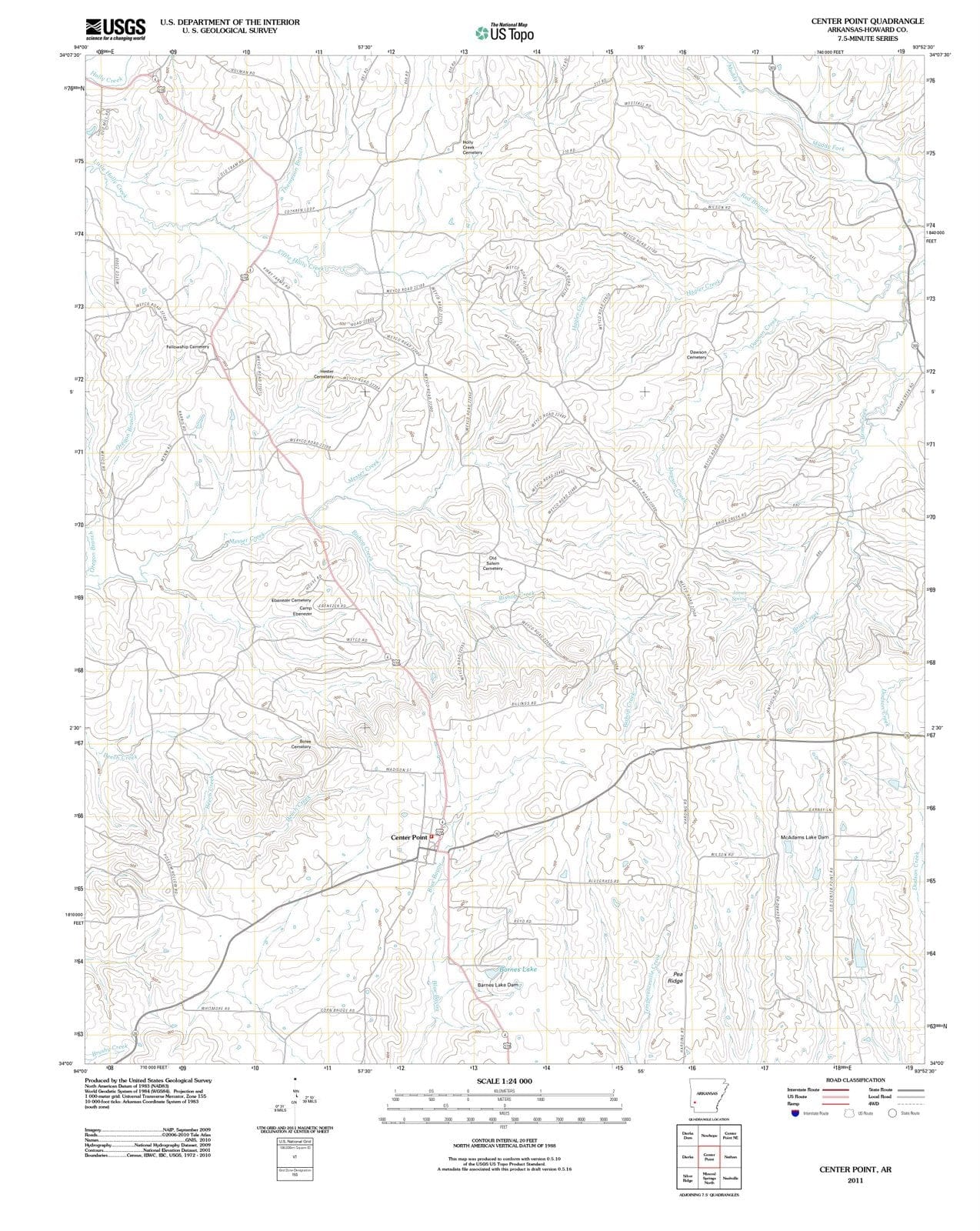 2011 Center Point, AR - Arkansas - USGS Topographic Map