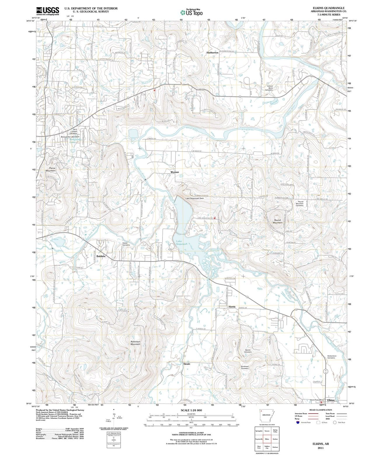 2011 Elkins, AR - Arkansas - USGS Topographic Map