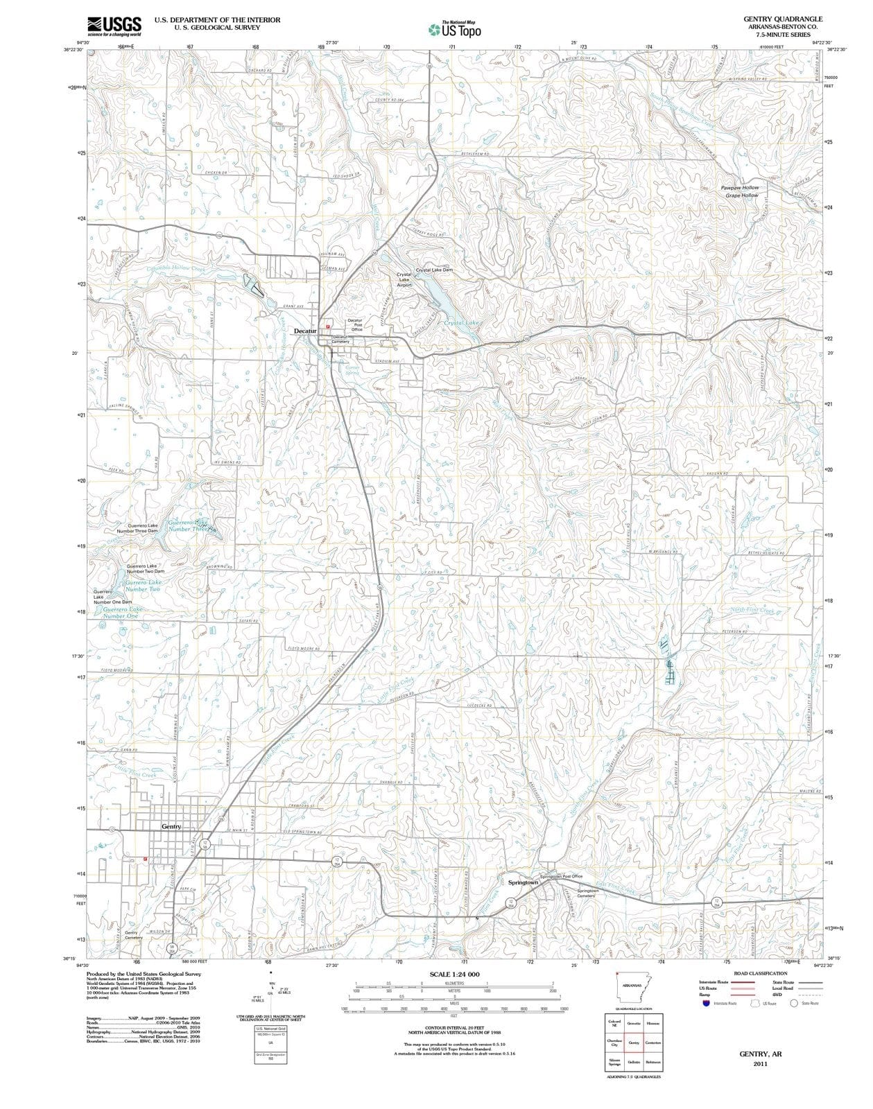 2011 Gentry, AR - Arkansas - USGS Topographic Map