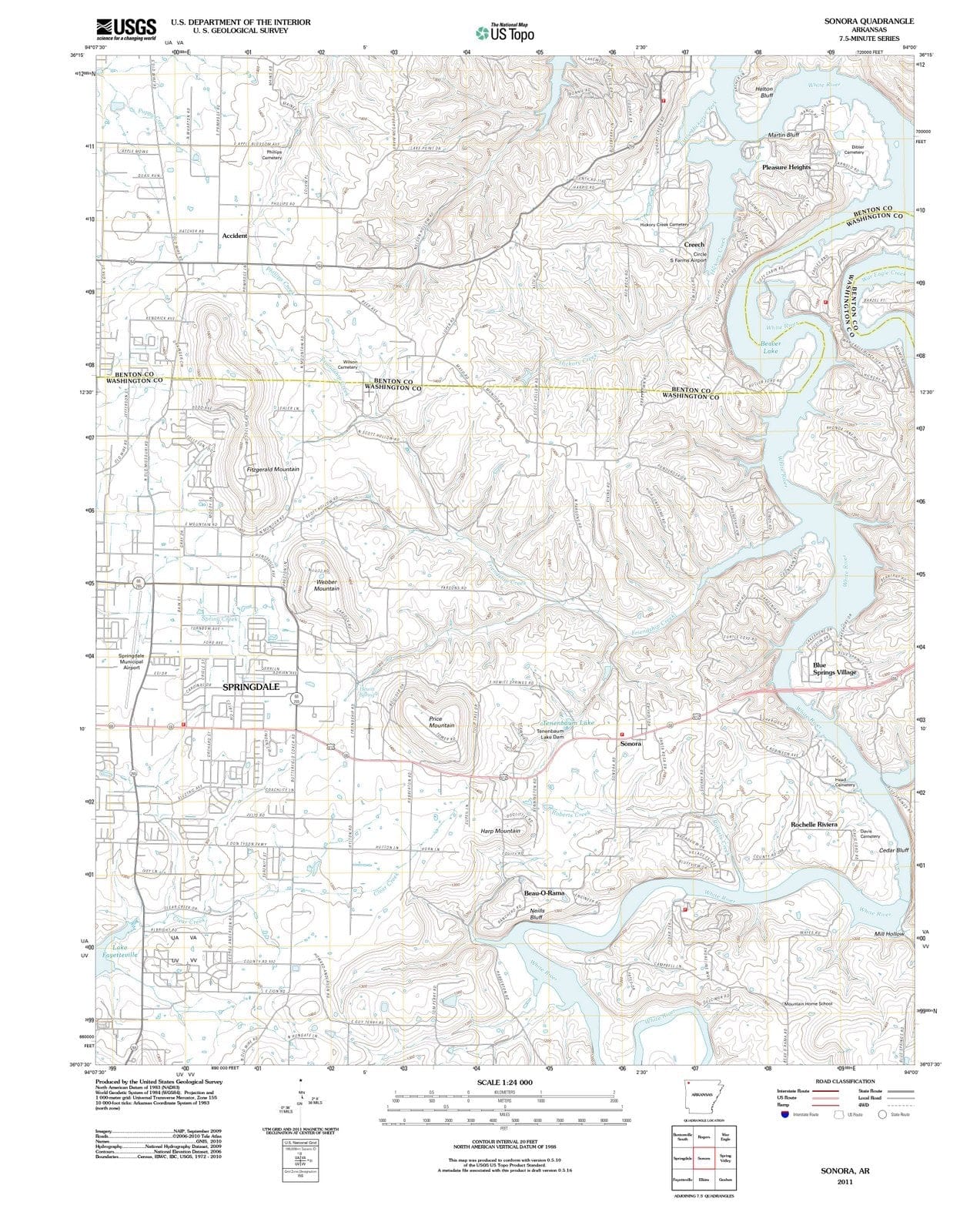2011 Sonora, AR - Arkansas - USGS Topographic Map