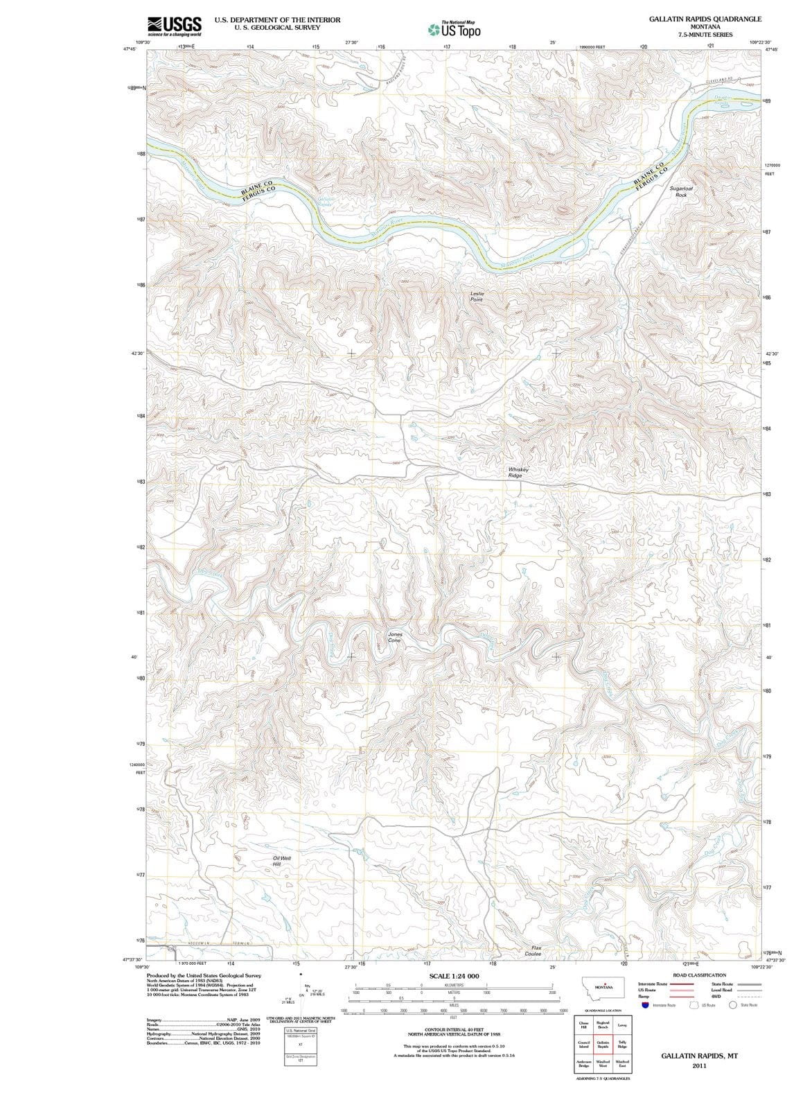 2011 Gallatin Rapids, MT - Montana - USGS Topographic Map