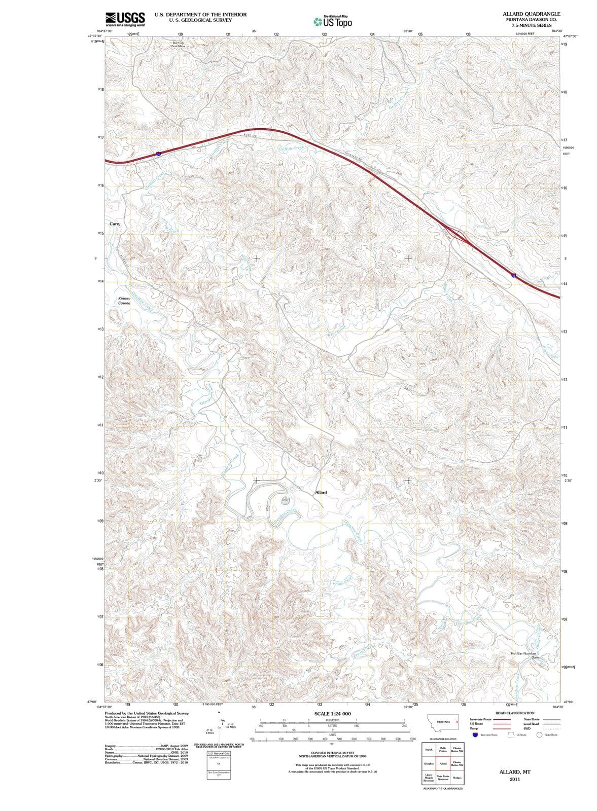 2011 Allard, MT - Montana - USGS Topographic Map