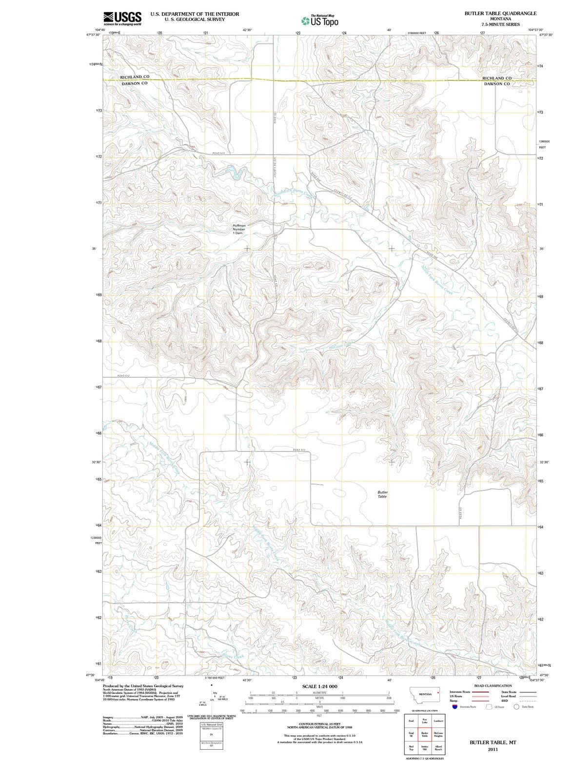 2011 Butler Table, MT - Montana - USGS Topographic Map