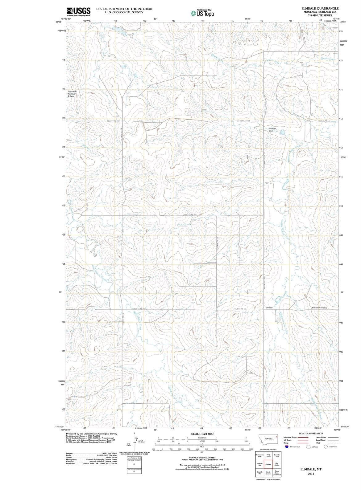2011 Elmdale, MT - Montana - USGS Topographic Map