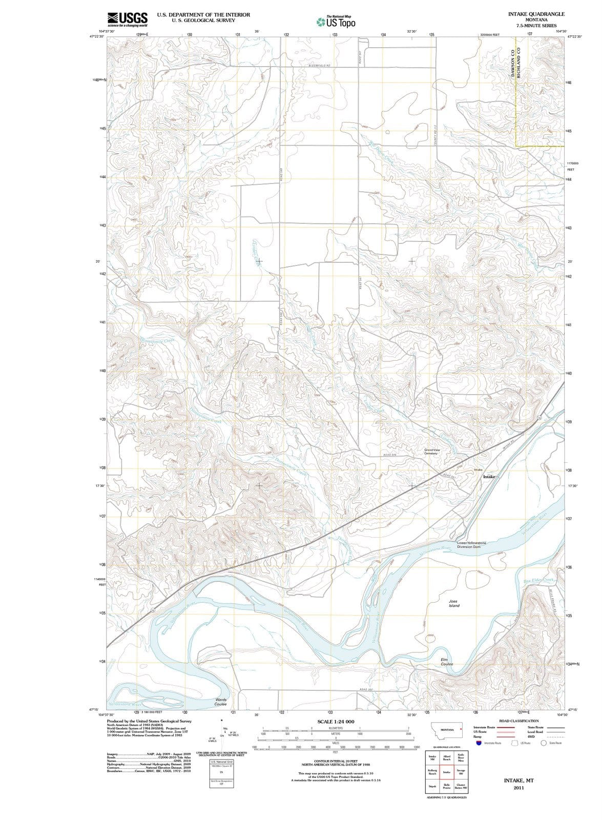 2011 Intake, MT - Montana - USGS Topographic Map