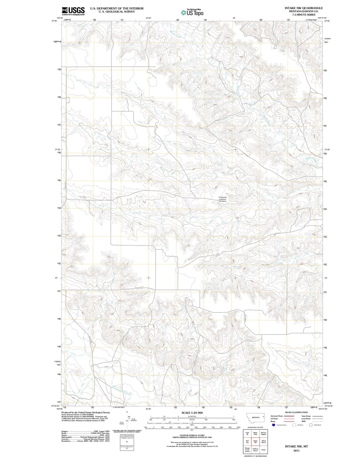 2011 Intake, MT - Montana - USGS Topographic Map