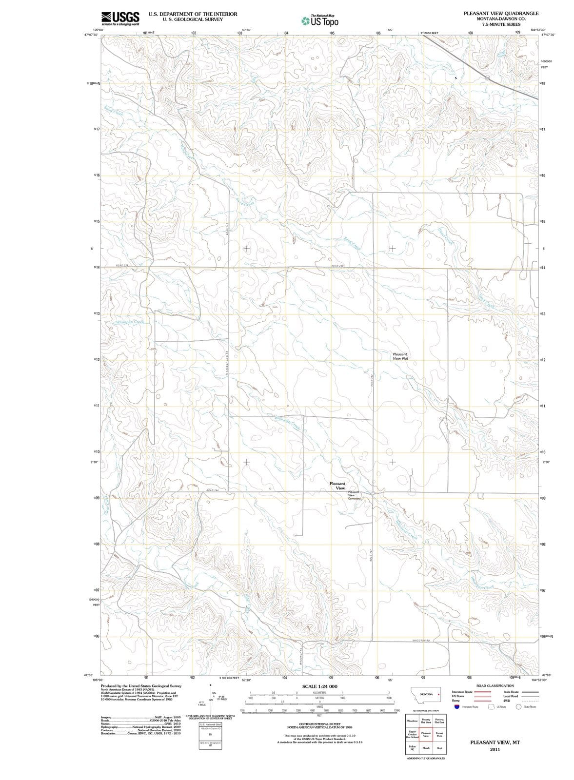 2011 Pleasant View, MT - Montana - USGS Topographic Map