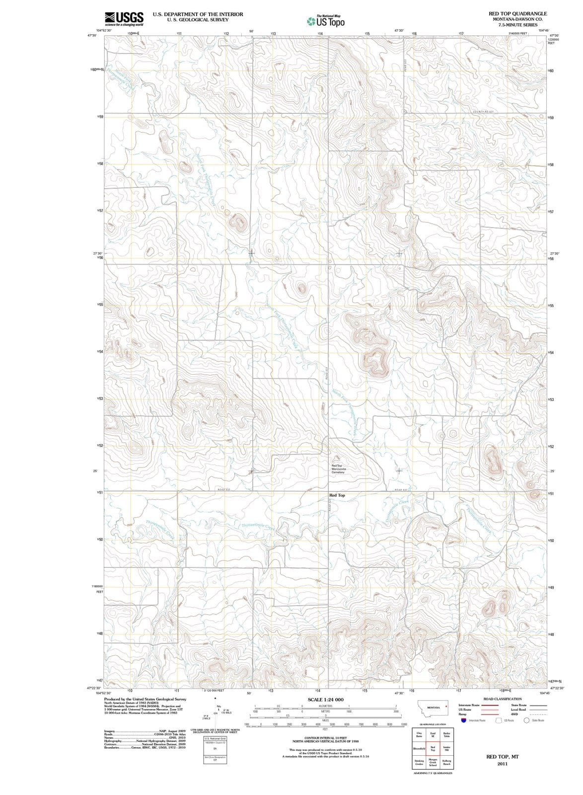 2011 Red Top, MT - Montana - USGS Topographic Map