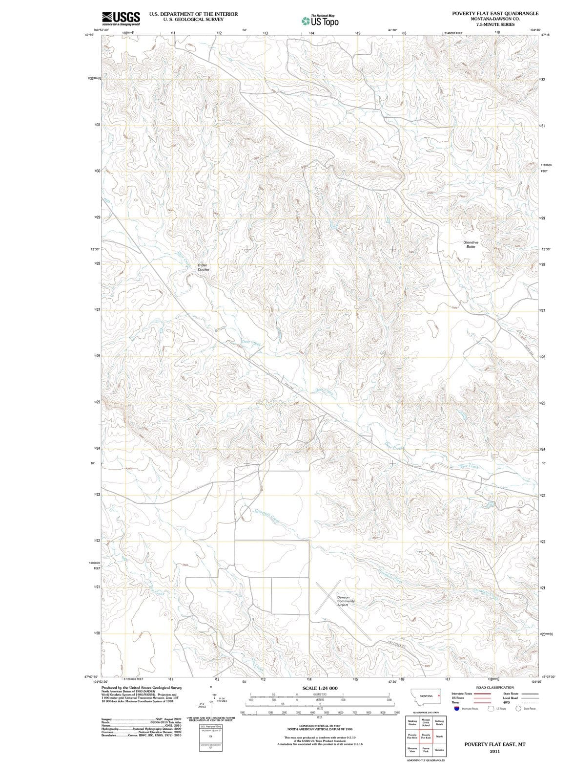 2011 Poverty Flat East, MT - Montana - USGS Topographic Map