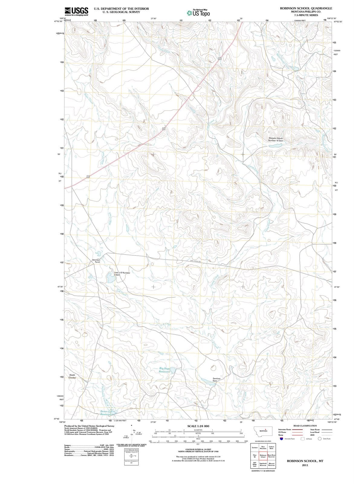 2011 Robinson School, MT - Montana - USGS Topographic Map