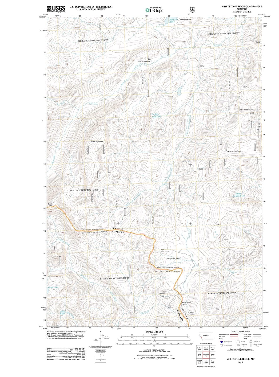 2011 Whetstone Ridge, MT - Montana - USGS Topographic Map